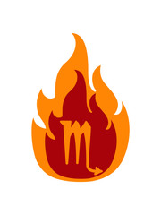 Brennendes Skorpion Sternzeichen cool desig