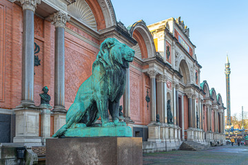 Lion sculpture in front of the new Carlsberg Glyptothek in Copenhagen