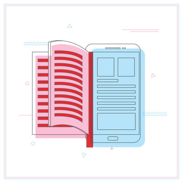 e-book concept in flat design
