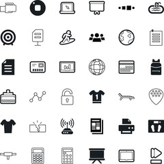 web vector icon set such as: machine, chair, measure, wireless, schoolbag, press, surfboard, curve, socket, shiny, tee, print, group, e-mail, festival, human, forward, point, post, mobile, user