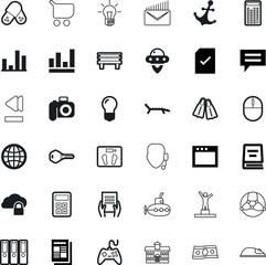 web vector icon set such as: measure, seat, hot, prescription, tool, game, infographic, help, net, connect, email, receive, tourism, silver, spacecraft, trip, measurement, ring, keyboard, medicine