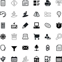 web vector icon set such as: card, bubble, attention, paperclip, magnifier, cable, bin, error, adwords, promotion, linked, desktop, help, sample, post, colorful, blog, customer, sound, arachnid
