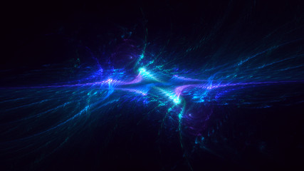 3D rendering abstract blue fractal light background