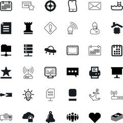 web vector icon set such as: persons, archive, beach, send, plan, user, center, price, spaceship, attention, focus, laser-jet, mail, risk, blue, balloon, touch, sharp, help, invention, spam, gadget