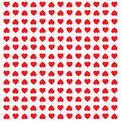 Sweetest heart red color simple shape.Seamless pattern isolated on white bankground.Desing for element of valentine day ,Print ,Gift wrapping paper ,Love sticker ,Screen ,Wallpaper.Vector.