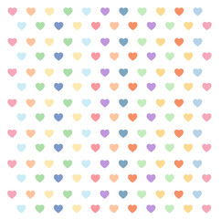 Colorful of sweetest heart simple shape.Seamless pattern on white bankground.Desing for element of valentine day ,Print ,Gift wrapping paper ,Love sticker ,Screen wallpaper.Vector.Illustration.