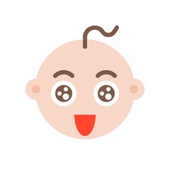 Baby face flat style icon, vector illustration