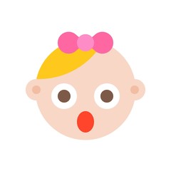Baby face flat style icon, vector illustration