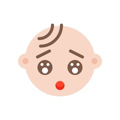 Baby face flat style icon, vector illustration