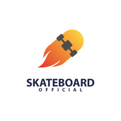 Skateboard logo template design vector, illustration icon