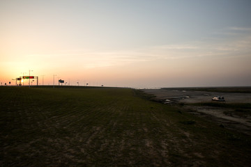 Sunset and the sea in Gunsan-si, South Korea.