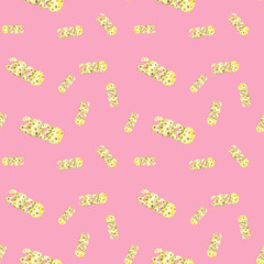Naklejka premium Cute watercolor seamless pattern with gifts. Mouse symbol 2020 new year