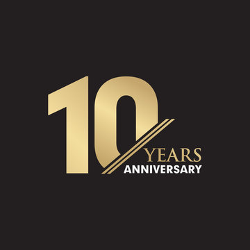 10th Year anniversary emblem logo design vector template