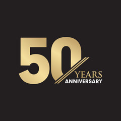50th Year anniversary emblem logo design vector template
