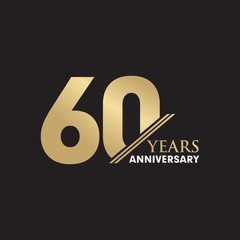 60th Year anniversary emblem logo design vector template