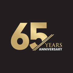 65th Year anniversary emblem logo design vector template