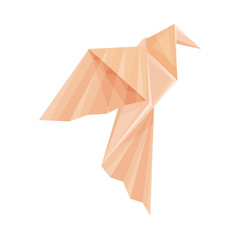 Origami Paper Bird Vector Illustration. Made of Paper Polygonal Shaped Figure