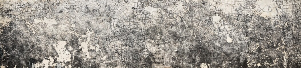 Panorama,Old Wall with Moldy Peeling White Painting from Humidity. Cracked White Wall as Rusty Concrete Weathered Wall Grunge Background or Abstract Backdrop Wallpaper Vintage Texture Design