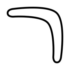 Boomerang throwing tool line art vector icon for apps and websites