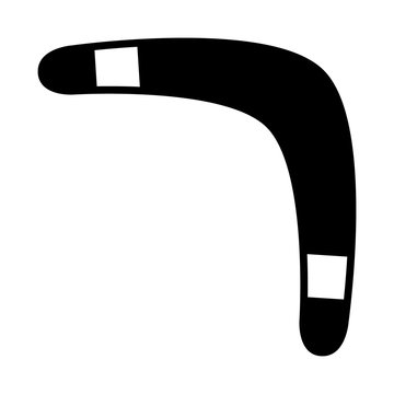 recommend clip art: Boomerang throwing tool with stripe flat vector icon for apps and websites