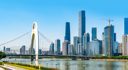 Fototapeta na wymiar Guangzhou City Modern Architecture Landscape Skyline