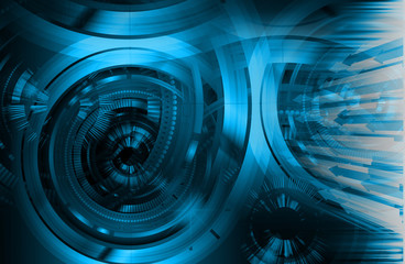 Blue eye cyber circuit future technology concept background