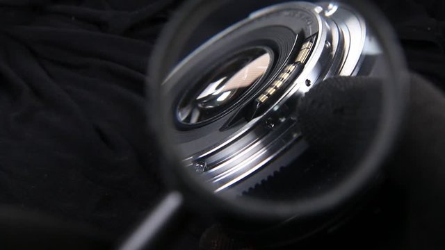 Close up of a digital slr camera zoom lens