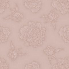 Floral seamless pattern. hand drawn peony flowers. Design concept for fabric design, textile print, wrapping paper or web backgrounds.