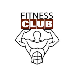 muscular silhouette man fitness symbol