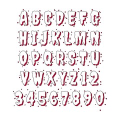Halloween font. Horror alphabet letters , scary  font, sign text, calligraphy isolated. vector