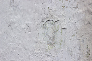 white and gray putty stucco wall, uneven grunge texture, whitewash. Plaster fell off