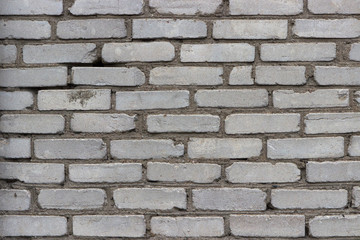 white brick wall, uneven and embossed surface, grunge, old