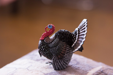 toy figure of a miniature plastic turkey bird