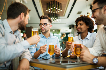 Celebrating good business cooperation at the bar