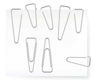 Set of paperclips on memo. Vector