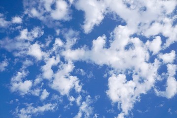 Blue sky with clouds in the sunny day, background, wall paper