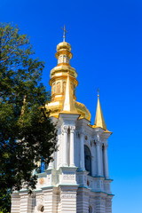 Fototapeta na wymiar Bell Tower of Church of Nativity of the Blessed Virgin Mary in the Kyiv Pechersk Lavra (Kiev Monastery of the Caves), Ukraine