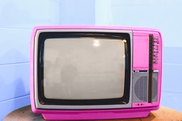 old tv on white background