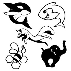 Silhouette animals vector illustration