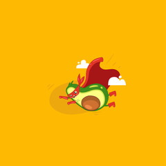 Funny cartoon character of avocado super hero. - 311689902