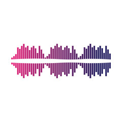 Audio technology, music sound waves vector icon illustration