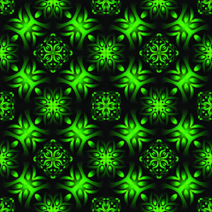 Seamless endless repeating dark ornament of green shades