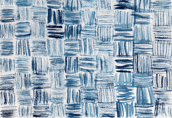 Fototapeta premium Blue brushstroke texture background. Abstract watercolor hand painting illustration. High resolution. Design for card, cover, print, web.