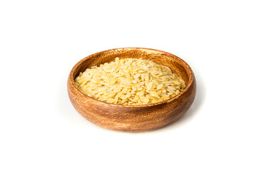 Handful of white dried dehydrated melon seeds pasta replacement