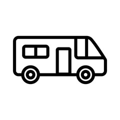 House on Wheels icon vector. A thin line sign. Isolated contour symbol illustration