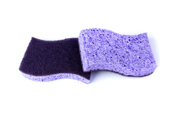 Rectangular purple cellulose washing sponges with coarse and soft sides