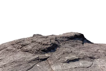 Gordijnen Cliff stone located part of the mountain rock isolated on white background. © kamonrat