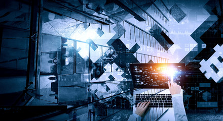 Crypto currency trading . Mixed media