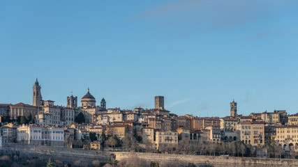 Fototapeta premium Bergamo Alta skyline with historic buildings