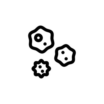 Bacterium icon vector. A thin line sign. Isolated contour symbol illustration